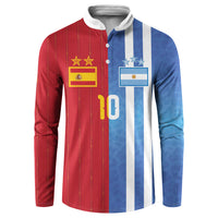 Custom Argentina and Spain Football Mashup Button Sweatshirt Final 2026