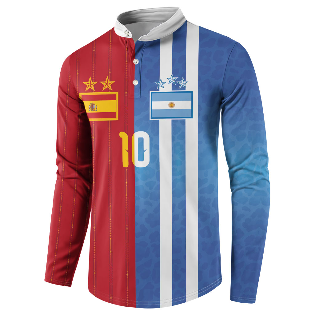 Custom Argentina and Spain Football Mashup Button Sweatshirt Final 2026