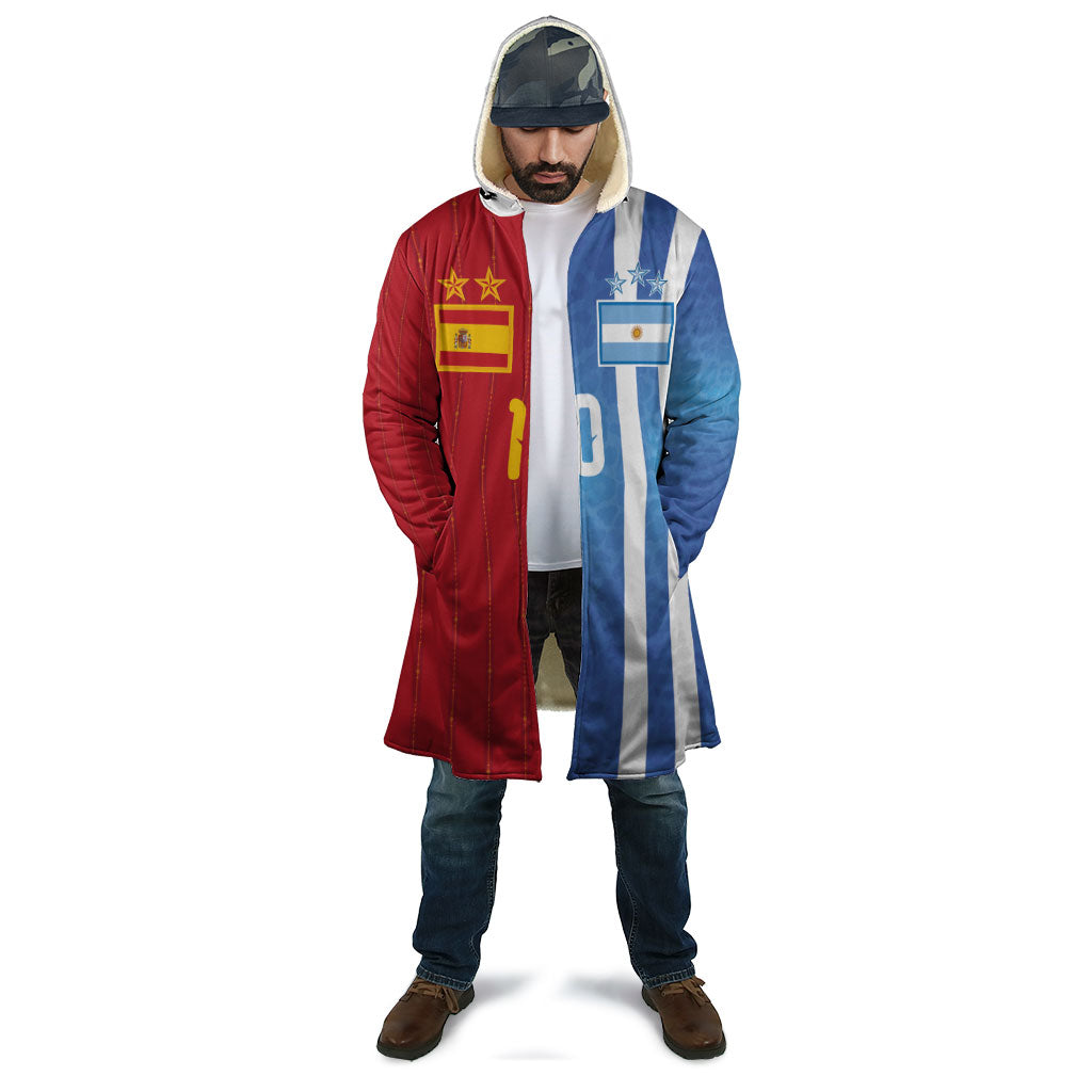 Custom Argentina and Spain Football Mashup Cloak Final 2026