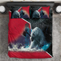 Greenland Bedding Set Polar Bear Warrior Fight for Kalaallit Nunaat