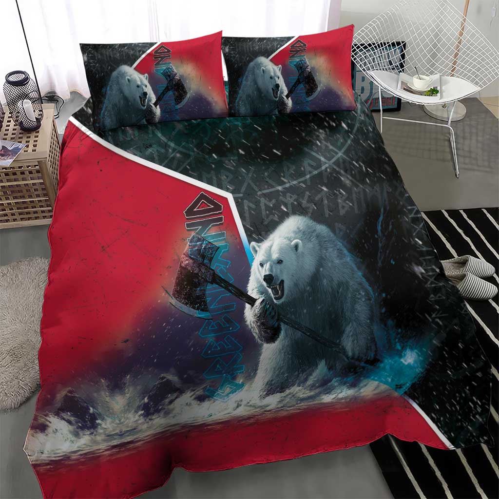 Greenland Bedding Set Polar Bear Warrior Fight for Kalaallit Nunaat