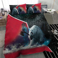 Greenland Bedding Set Polar Bear Warrior Fight for Kalaallit Nunaat