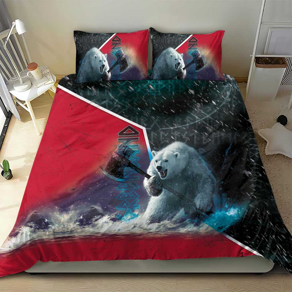 Greenland Bedding Set Polar Bear Warrior Fight for Kalaallit Nunaat