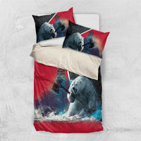 Greenland Bedding Set Polar Bear Warrior Fight for Kalaallit Nunaat