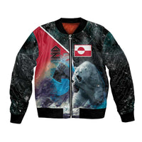 Personalized Greenland Bomber Jacket Polar Bear Warrior Fight for Kalaallit Nunaat
