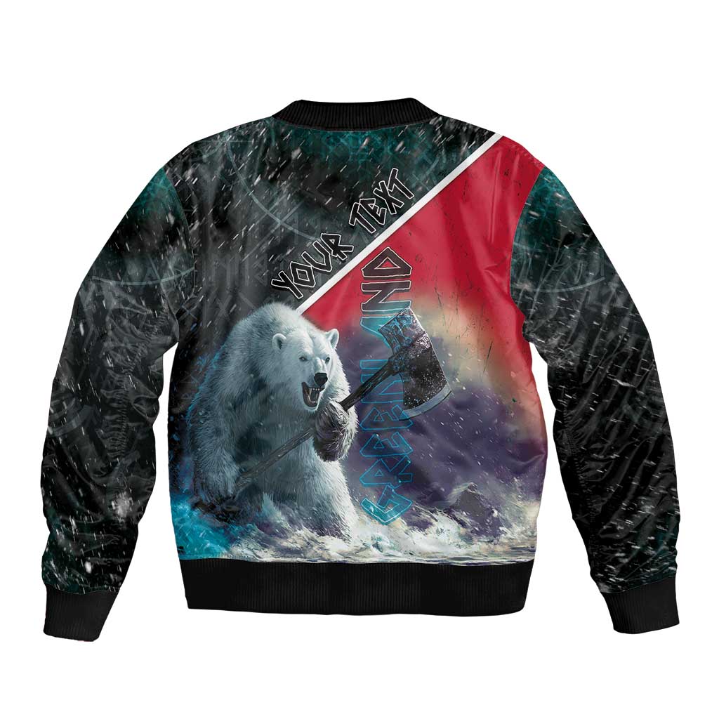 Personalized Greenland Bomber Jacket Polar Bear Warrior Fight for Kalaallit Nunaat