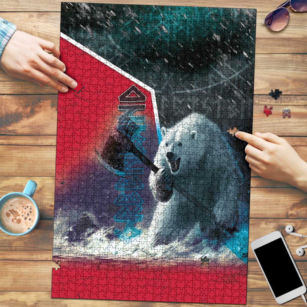 Greenland Puzzle Polar Bear Warrior Fight for Kalaallit Nunaat