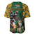 South Africa Rugby Baseball Jersey The Springbok Mascot and Rugby Players Fight for Victory - Wonder Print Shop