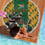 South Africa Rugby Beach Blanket The Springbok Mascot and Rugby Players Fight for Victory - Wonder Print Shop