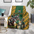 South Africa Rugby Blanket The Springbok Mascot and Rugby Players Fight for Victory