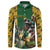 South Africa Rugby Button Sweatshirt The Springbok Mascot and Rugby Players Fight for Victory - Wonder Print Shop