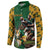 South Africa Rugby Button Sweatshirt The Springbok Mascot and Rugby Players Fight for Victory - Wonder Print Shop