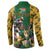 South Africa Rugby Button Sweatshirt The Springbok Mascot and Rugby Players Fight for Victory - Wonder Print Shop