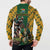 South Africa Rugby Button Sweatshirt The Springbok Mascot and Rugby Players Fight for Victory - Wonder Print Shop