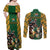 South Africa Rugby Couples Matching Off Shoulder Maxi Dress and Long Sleeve Button Shirt The Springbok Mascot and Rugby Players Fight for Victory - Wonder Print Shop