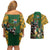 South Africa Rugby Couples Matching Off Shoulder Short Dress and Hawaiian Shirt The Springbok Mascot and Rugby Players Fight for Victory - Wonder Print Shop