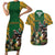 South Africa Rugby Couples Matching Short Sleeve Bodycon Dress and Hawaiian Shirt The Springbok Mascot and Rugby Players Fight for Victory - Wonder Print Shop