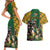 South Africa Rugby Couples Matching Short Sleeve Bodycon Dress and Hawaiian Shirt The Springbok Mascot and Rugby Players Fight for Victory - Wonder Print Shop