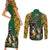 South Africa Rugby Couples Matching Short Sleeve Bodycon Dress and Long Sleeve Button Shirt The Springbok Mascot and Rugby Players Fight for Victory - Wonder Print Shop