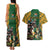 South Africa Rugby Couples Matching Tank Maxi Dress and Hawaiian Shirt The Springbok Mascot and Rugby Players Fight for Victory - Wonder Print Shop