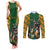 South Africa Rugby Couples Matching Tank Maxi Dress and Long Sleeve Button Shirt The Springbok Mascot and Rugby Players Fight for Victory - Wonder Print Shop