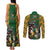 South Africa Rugby Couples Matching Tank Maxi Dress and Long Sleeve Button Shirt The Springbok Mascot and Rugby Players Fight for Victory - Wonder Print Shop