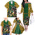 South Africa Rugby Family Matching Off The Shoulder Long Sleeve Dress and Hawaiian Shirt The Springbok Mascot and Rugby Players Fight for Victory - Wonder Print Shop