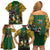 South Africa Rugby Family Matching Off Shoulder Short Dress and Hawaiian Shirt The Springbok Mascot and Rugby Players Fight for Victory - Wonder Print Shop