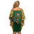 South Africa Rugby Family Matching Off Shoulder Short Dress and Hawaiian Shirt The Springbok Mascot and Rugby Players Fight for Victory - Wonder Print Shop