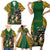 South Africa Rugby Family Matching Short Sleeve Bodycon Dress and Hawaiian Shirt The Springbok Mascot and Rugby Players Fight for Victory - Wonder Print Shop