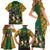 South Africa Rugby Family Matching Short Sleeve Bodycon Dress and Hawaiian Shirt The Springbok Mascot and Rugby Players Fight for Victory - Wonder Print Shop