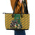 South Africa Rugby Leather Tote Bag The Springbok Mascot and Rugby Players Fight for Victory - Wonder Print Shop