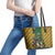 South Africa Rugby Leather Tote Bag The Springbok Mascot and Rugby Players Fight for Victory - Wonder Print Shop