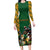 South Africa Rugby Long Sleeve Bodycon Dress The Springbok Mascot and Rugby Players Fight for Victory - Wonder Print Shop