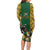 South Africa Rugby Long Sleeve Bodycon Dress The Springbok Mascot and Rugby Players Fight for Victory - Wonder Print Shop