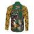 South Africa Rugby Long Sleeve Button Shirt The Springbok Mascot and Rugby Players Fight for Victory - Wonder Print Shop