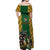 South Africa Rugby Off Shoulder Maxi Dress The Springbok Mascot and Rugby Players Fight for Victory - Wonder Print Shop