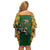 South Africa Rugby Off Shoulder Short Dress The Springbok Mascot and Rugby Players Fight for Victory - Wonder Print Shop