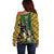 South Africa Rugby Off Shoulder Sweater The Springbok Mascot and Rugby Players Fight for Victory - Wonder Print Shop