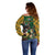 South Africa Rugby Off Shoulder Sweater The Springbok Mascot and Rugby Players Fight for Victory - Wonder Print Shop