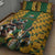 South Africa Rugby Quilt Bed Set The Springbok Mascot and Rugby Players Fight for Victory - Wonder Print Shop