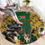 South Africa Rugby Round Carpet The Springbok Mascot and Rugby Players Fight for Victory