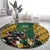 South Africa Rugby Round Carpet The Springbok Mascot and Rugby Players Fight for Victory