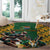 South Africa Rugby Round Carpet The Springbok Mascot and Rugby Players Fight for Victory