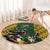 South Africa Rugby Round Carpet The Springbok Mascot and Rugby Players Fight for Victory