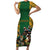 South Africa Rugby Short Sleeve Bodycon Dress The Springbok Mascot and Rugby Players Fight for Victory - Wonder Print Shop