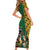 South Africa Rugby Short Sleeve Bodycon Dress The Springbok Mascot and Rugby Players Fight for Victory - Wonder Print Shop