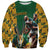 South Africa Rugby Sweatshirt The Springbok Mascot and Rugby Players Fight for Victory - Wonder Print Shop