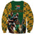 South Africa Rugby Sweatshirt The Springbok Mascot and Rugby Players Fight for Victory - Wonder Print Shop