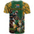 South Africa Rugby T Shirt The Springbok Mascot and Rugby Players Fight for Victory - Wonder Print Shop